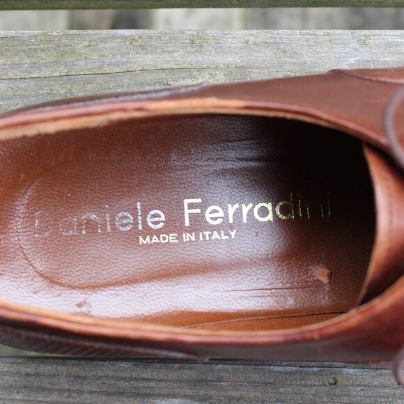 Daniele Ferradini Brown Genuine Lizard Cap Toe, Men's 7.5 M, Made in Italy, EUC - Picture 11 of 15